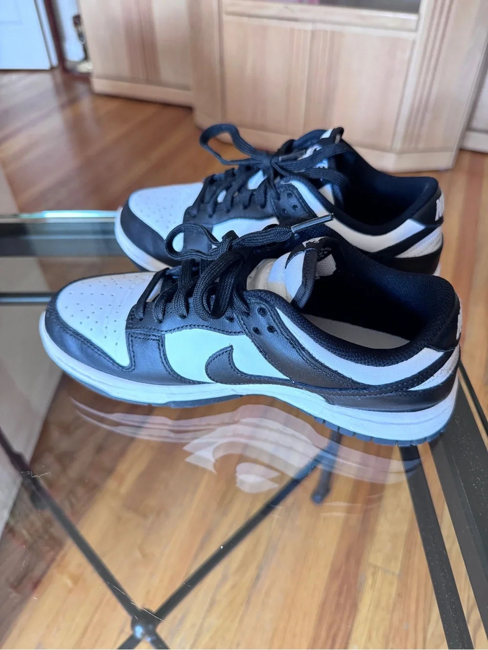 Nike Black & White Low Dunks Size 6.5.